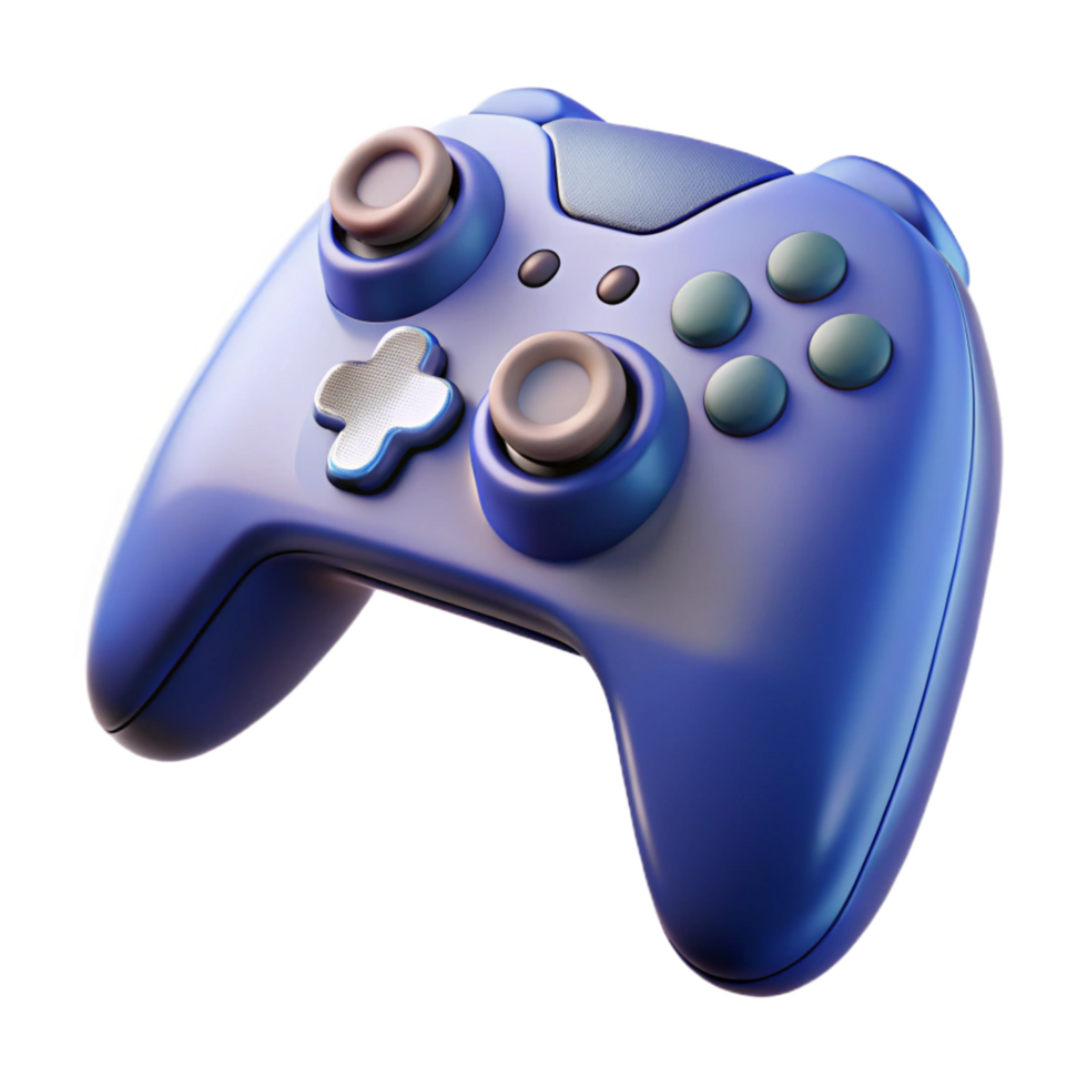 celebrated baroque Isolated cutout of a single gaming controller, ultra-detailed, photorealistic, showing individual buttons, professional render with Transparent Background high quality png