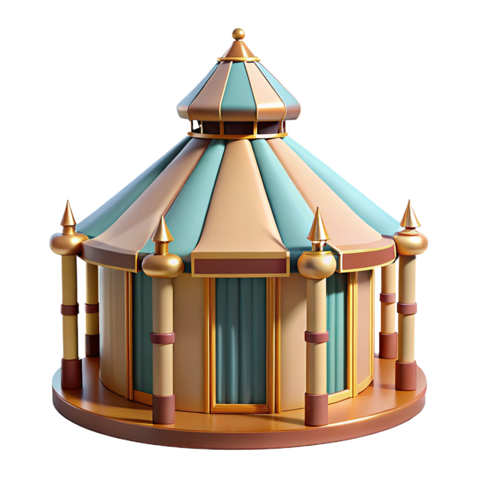 dramatic exceptional Yurt traditional Mongolian structure frame with Transparent Background png