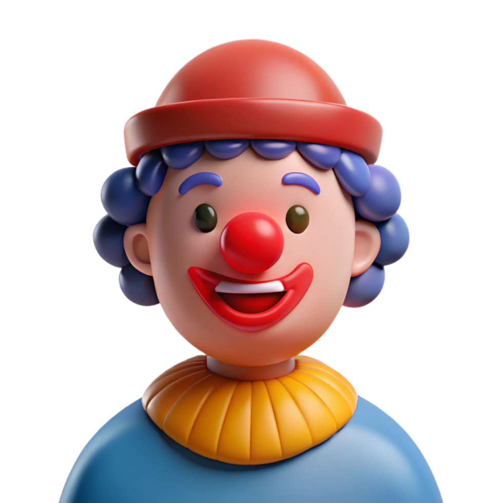 bold magnificent Clown with red nose with Transparent Background high quality png