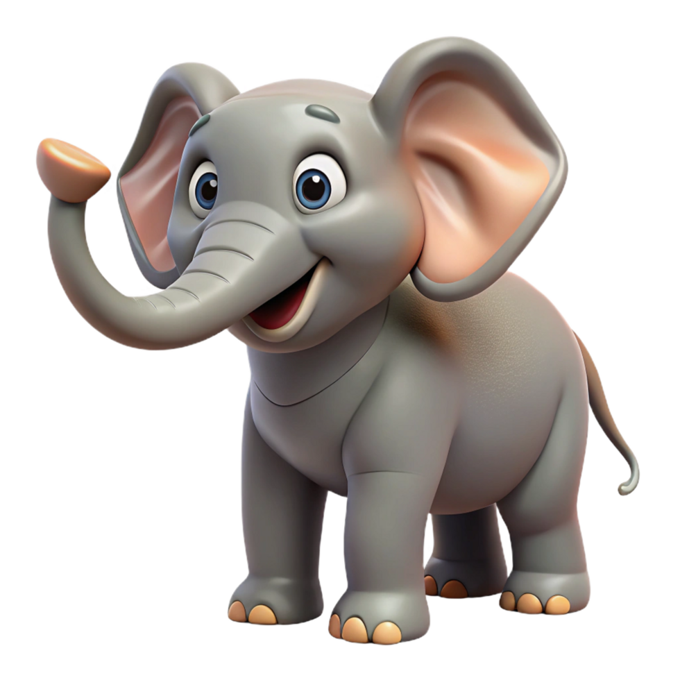 breathtaking distinguished Elephant, trunk raised, wise expression, with Transparent Background png
