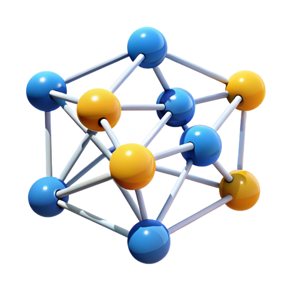 distinguished contemporary A floating, abstract network of interconnected nodes, with Transparent Background top-tier png