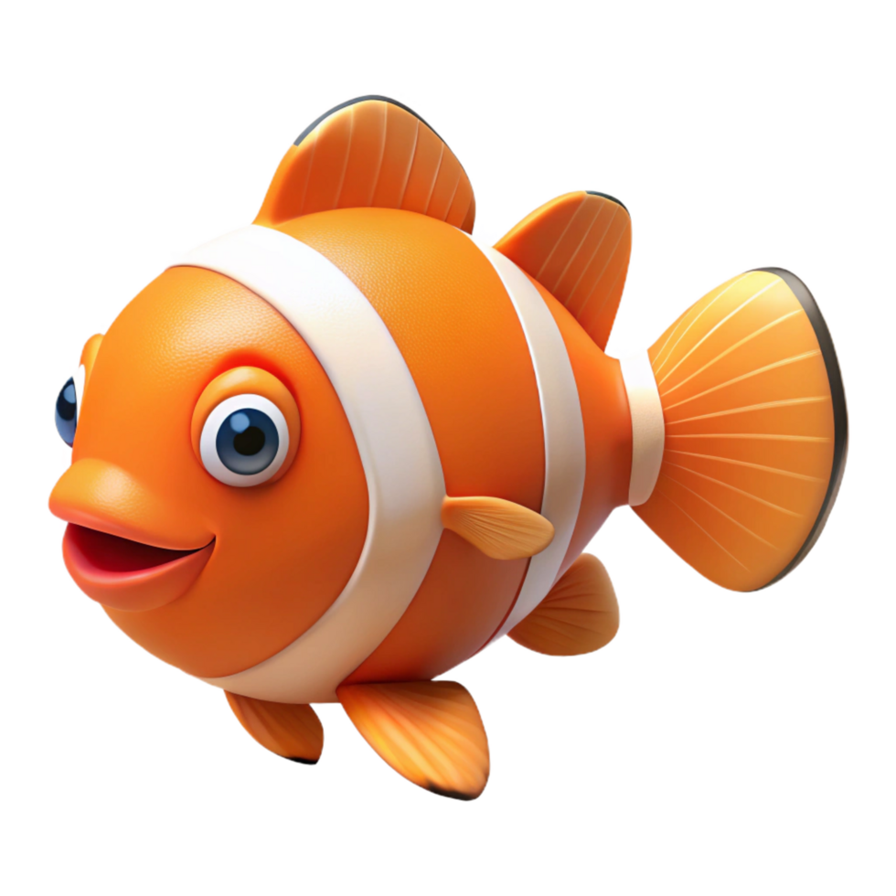 alluring joyful surreal A vibrant clownfish, swimming with Transparent Background authentic png