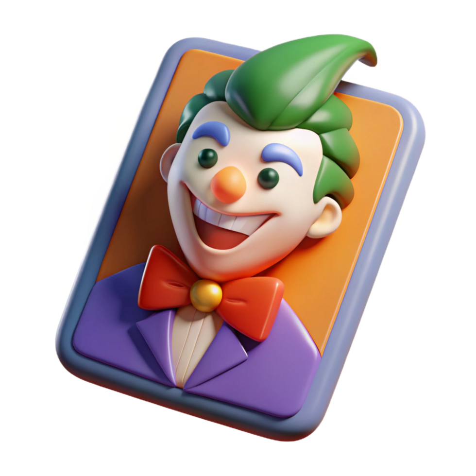 beautiful quintessential A single, stylized playing card, the Joker with Transparent Background png