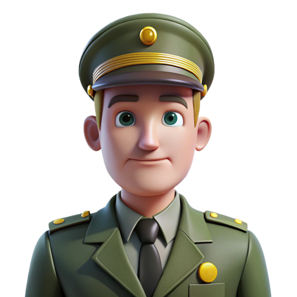 breathtaking remarkable Military personnel in uniform, military portrait, with Transparent Background png