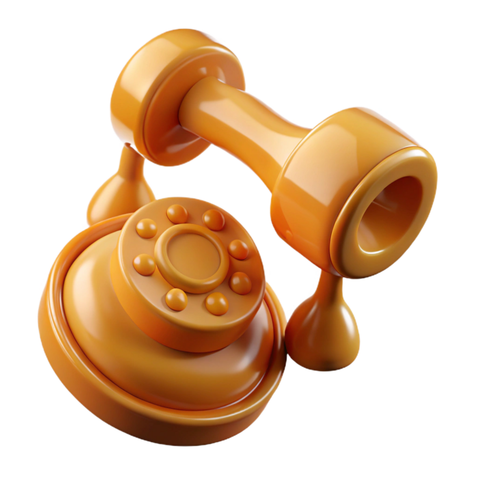 beautiful iconic Hyper-specific, professional render of a single, levitating, vintage telephone receiver dripping with honey Isolated cutout with Transparent Background png