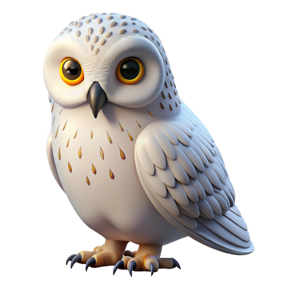 immaculate rare A perched snowy owl with Transparent Background png