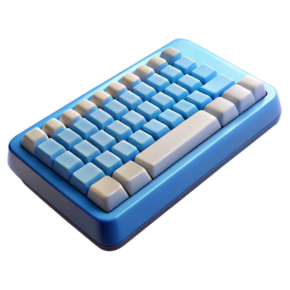 pristine playful industrial Computer keyboard with ergonomic design with Transparent Background handcrafted png