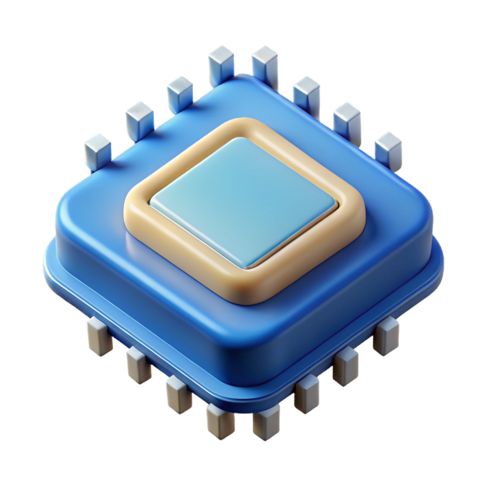 sumptuous energetic industrial Microchip processor with Transparent Background high resolution png