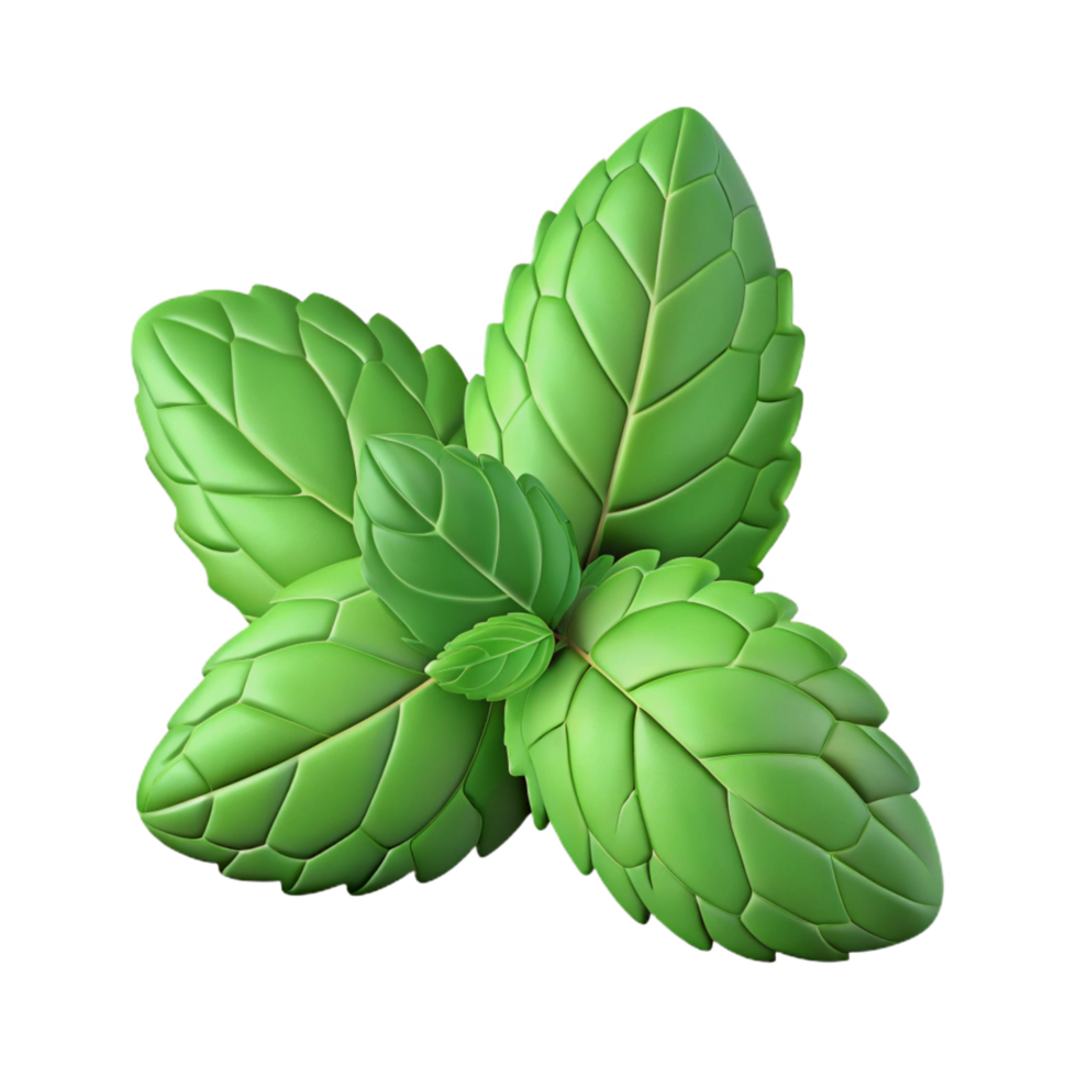 enchanting bold rustic Freshly picked mint leaves with Transparent Background impeccable png