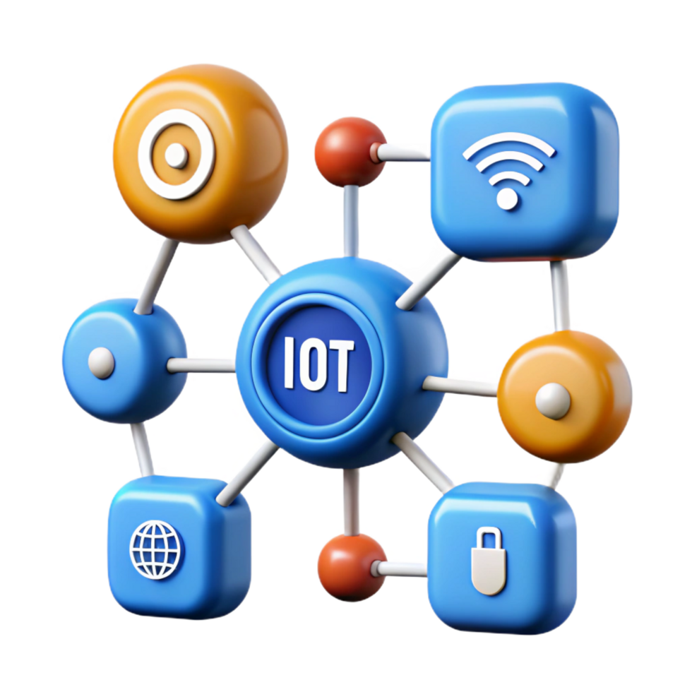 quintessential vintage Internet of Things network diagram with Transparent Background studio quality png