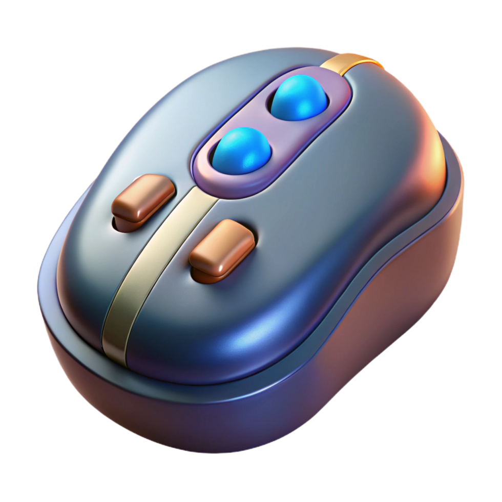 captivating reflective renaissance A gaming mouse with customizable buttons with Transparent Background studio quality png