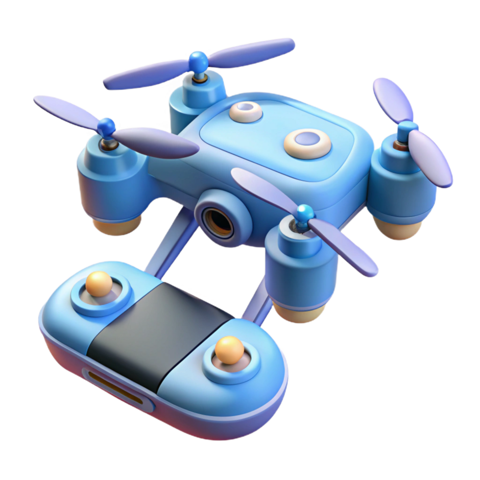 joyful enchanting Drone with remote control with Transparent Background original png