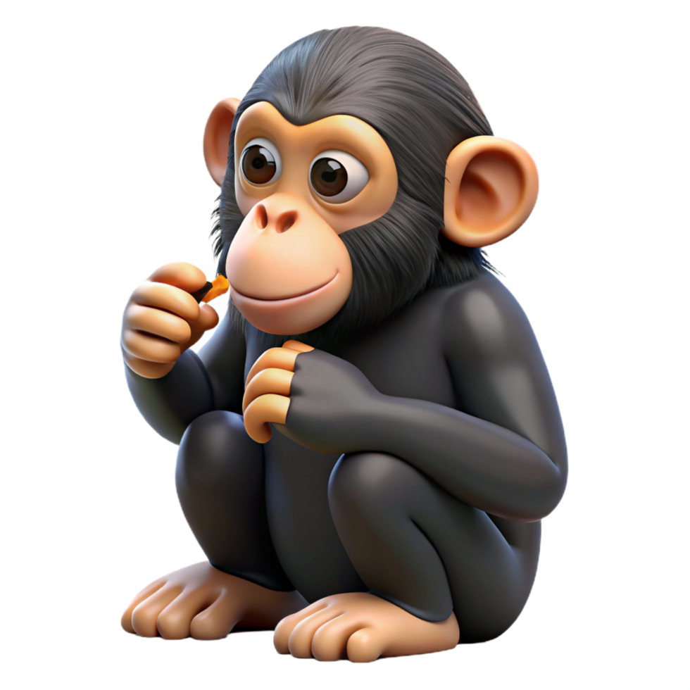 remarkable tropical A grooming chimpanzee, picking at its fur with Transparent Background precision png