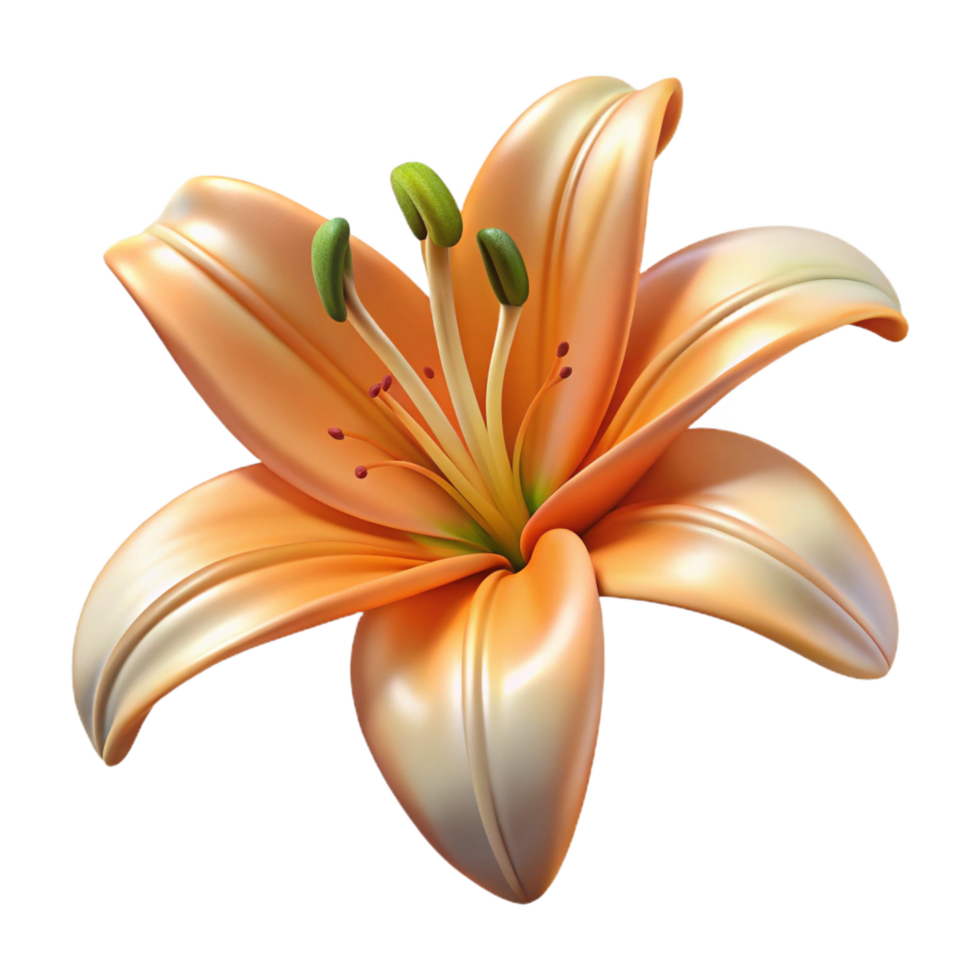 immaculate dramatic avant-garde Photorealistic, ultra-detailed, isolated cutout of a single tiger lily stamen with Transparent Background 4K png