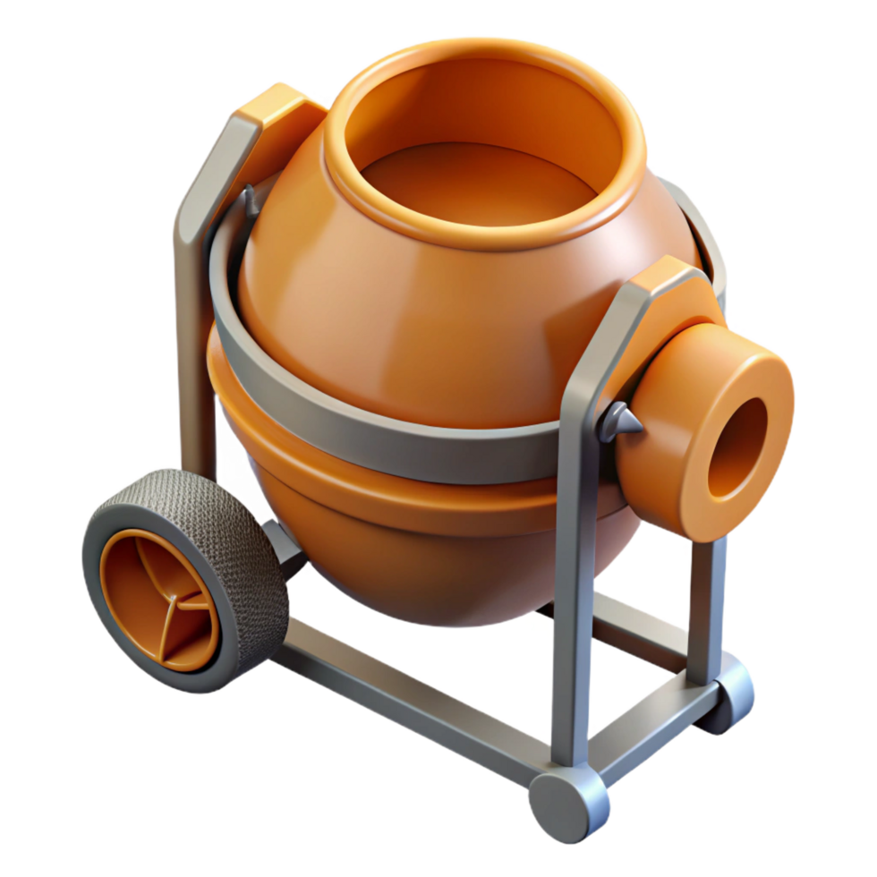 passionate dramatic Concrete mixer drum with Transparent Background refined png