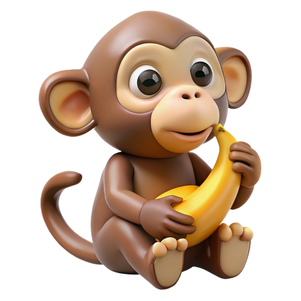 spectacular exceptional Monkey eating banana with Transparent Background png