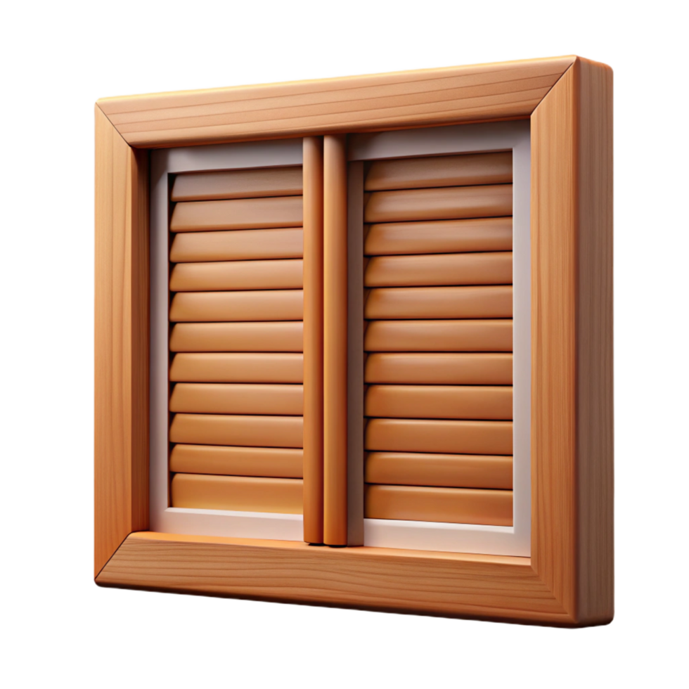 gorgeous rustic Wooden window shutter panel, with Transparent Background premium png
