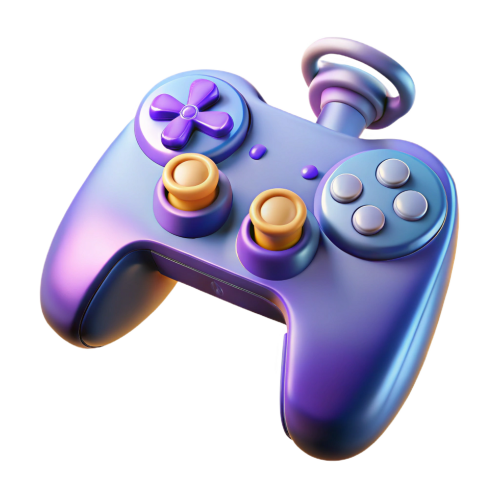 mesmerizing artistic Gaming controller with vibration feedback with Transparent Background exclusive png