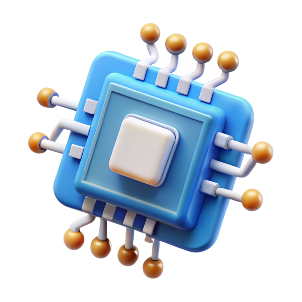 beautiful exceptional Artificial intelligence circuit board with Transparent Background png