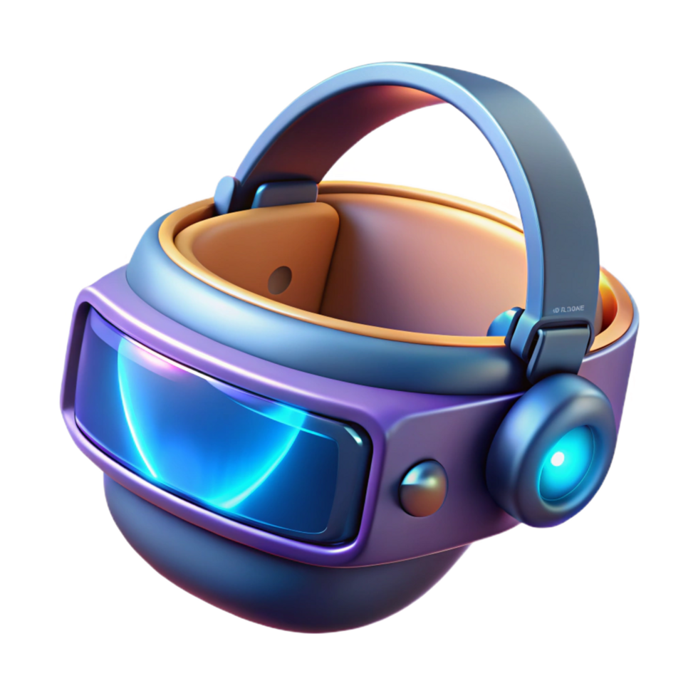 magnificent romantic abstract Virtual reality headset with futuristic design and glowing lights with Transparent Background impeccable png