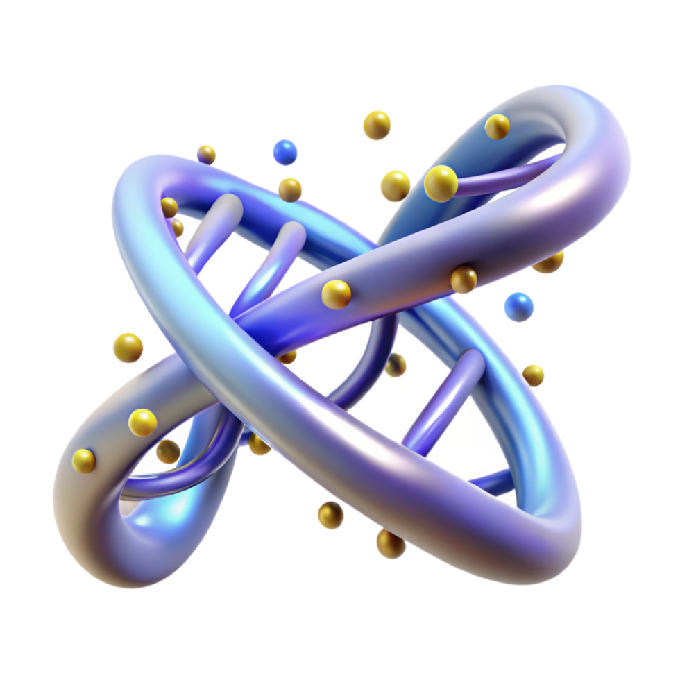 alluring baroque A DNA double helix composed of glowing particles with Transparent Background original png