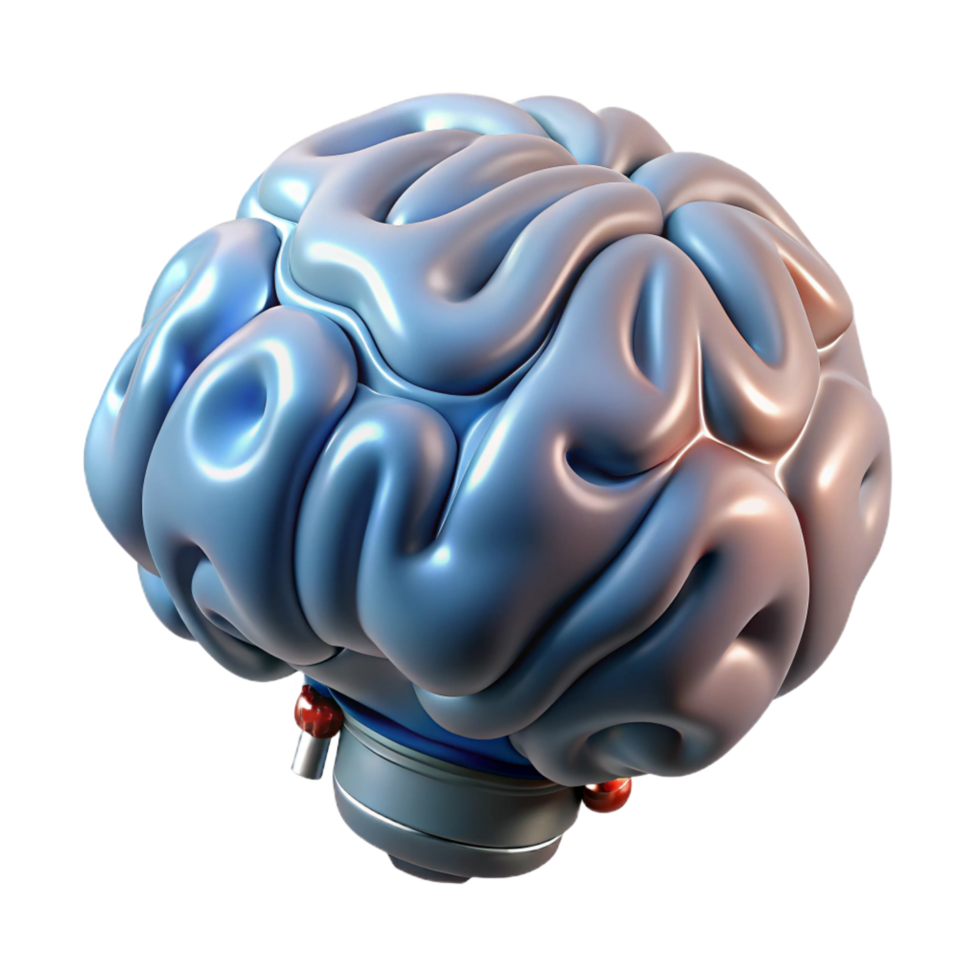 serene coveted Isolated cutout, photorealistic, ultra-detailed render of a single, advanced neural implant with Transparent Background png