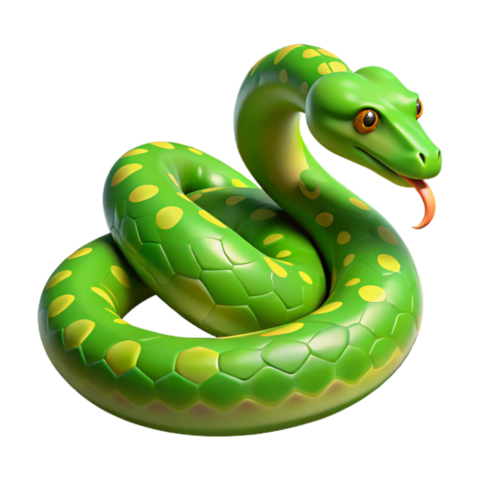 peaceful mesmerizing A slithering green tree python with Transparent Background impeccable png