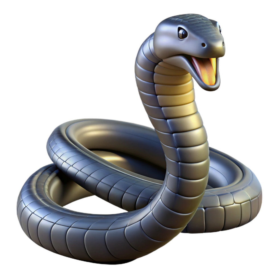 distinguished impressionist A slithering king cobra snake with Transparent Background high resolution png