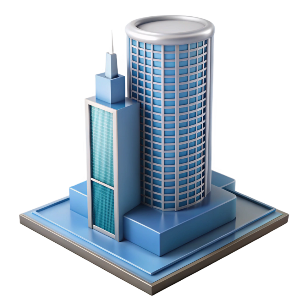 magnificent whimsical victorian Modern skyscraper architectural model with Transparent Background perfect clarity png