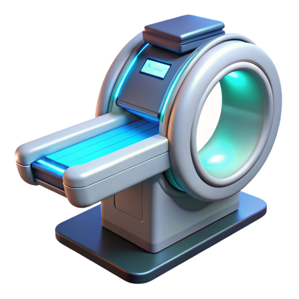 elegant romantic avant-garde Medical scanner with glowing display and intricate sensors with Transparent Background 4K png