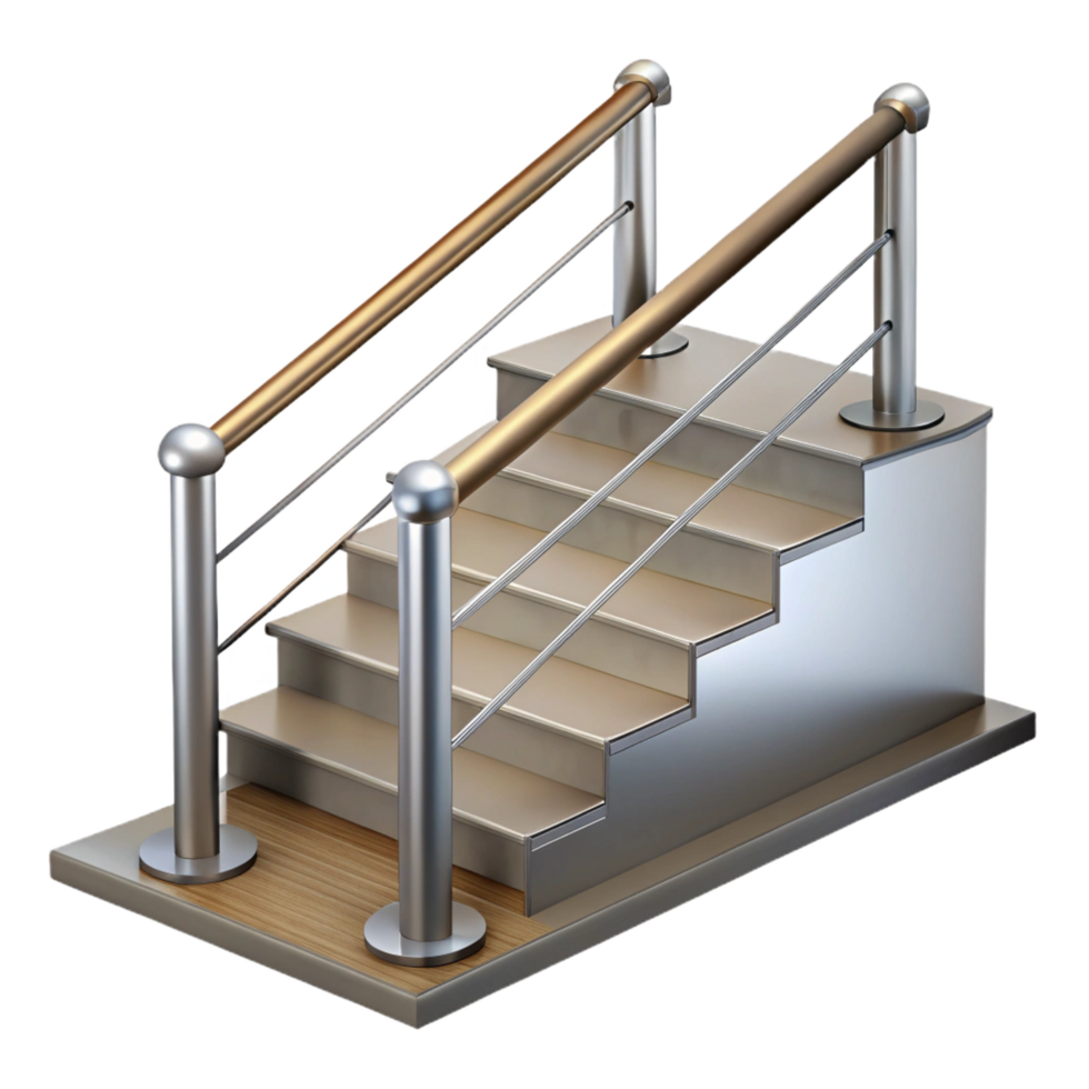 alluring exceptional Staircase railing, stainless steel cable, with Transparent Background png