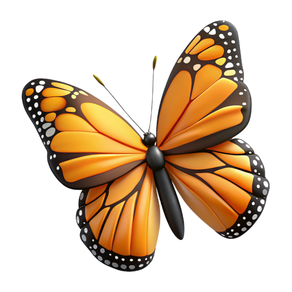 intense exquisite A monarch butterfly with Transparent Background premium png