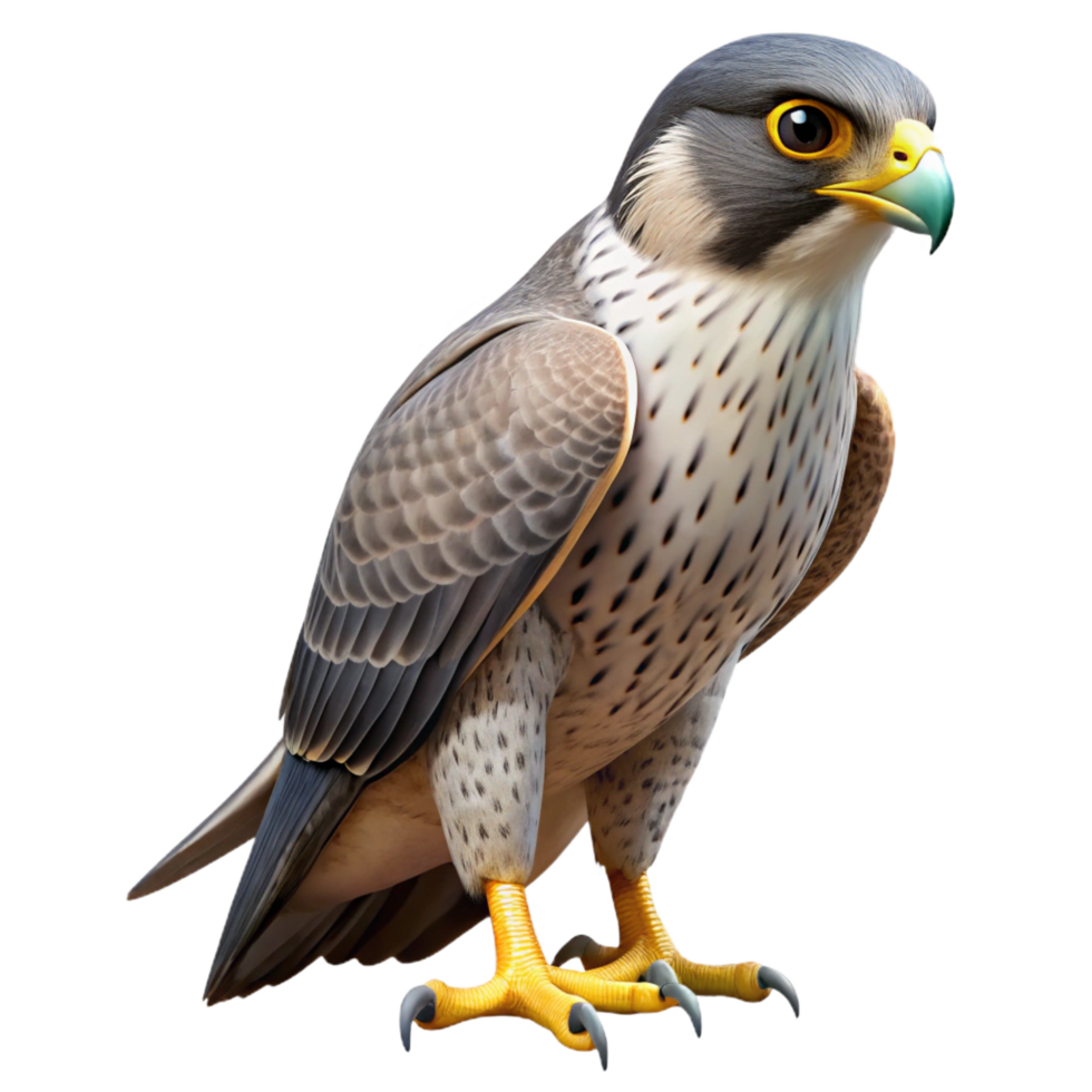 enchanting tropical A perched falcon, talons visible with Transparent Background elite png