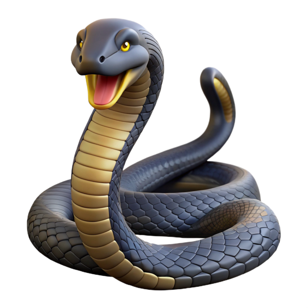 serene avant-garde A slithering king cobra snake with Transparent Background luxury png