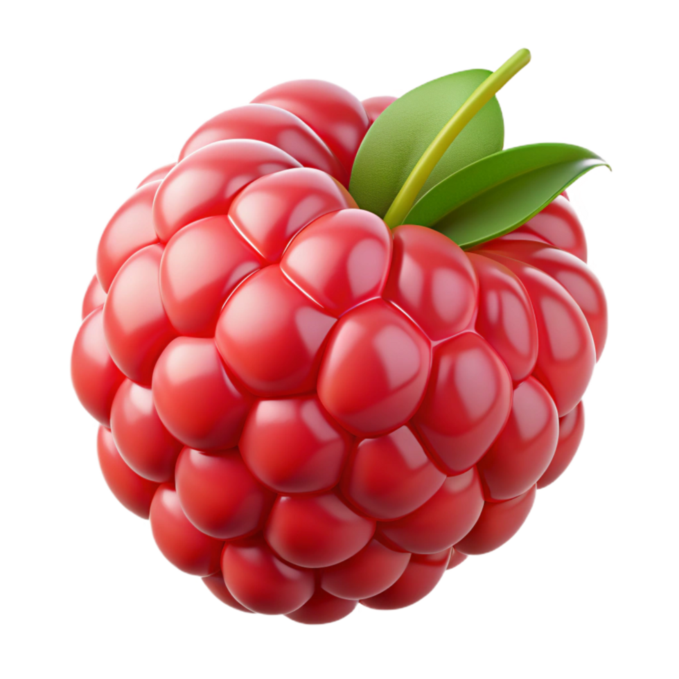 glorious peaceful artistic Red ripe raspberry with Transparent Background original png