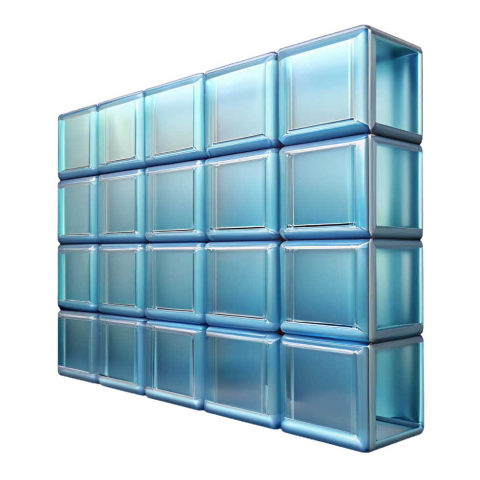 dazzling acclaimed Glass block wall section, with Transparent Background png