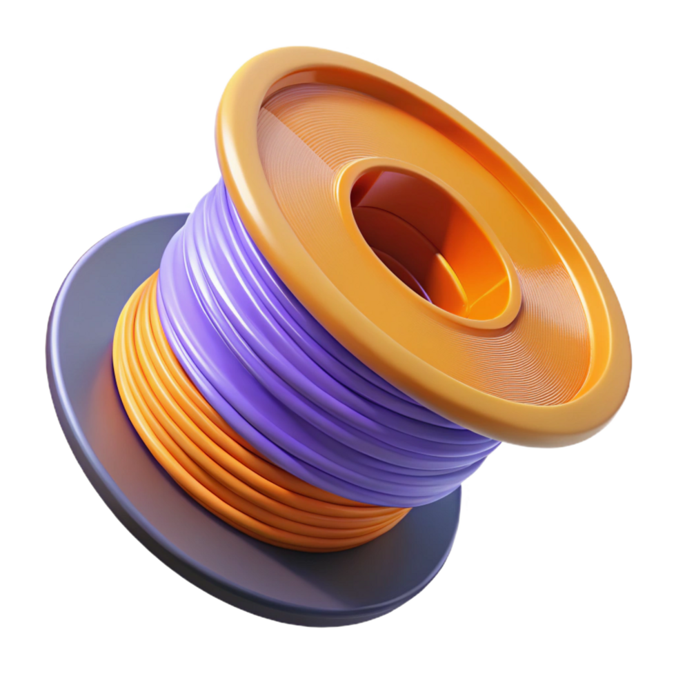 intense breathtaking D printer filament spool with Transparent Background impeccable png