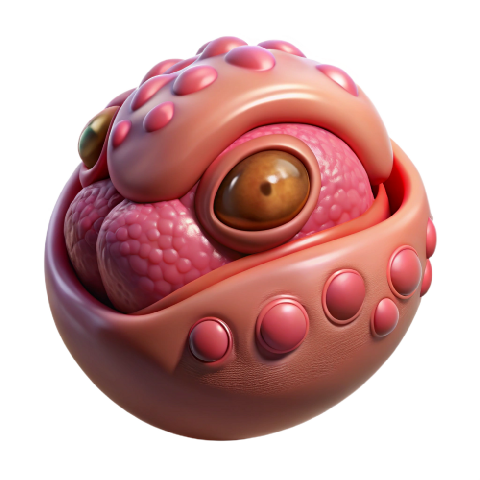 joyful vibrant Professional render, isolated cutout of a genetically modified alien animal embryo, ultra-detailed, photorealistic with Transparent Background perfect clarity png