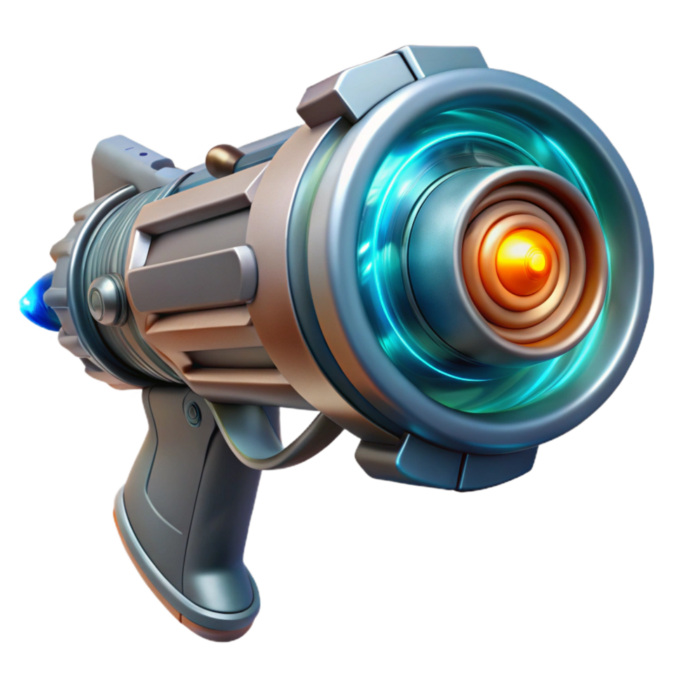 radiant signature High-tech energy weapon with swirling energy core with Transparent Background png