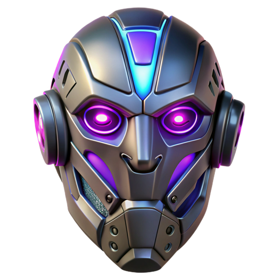 alluring coastal Cyberpunk mask with LED lights and intricate design with Transparent Background museum quality png