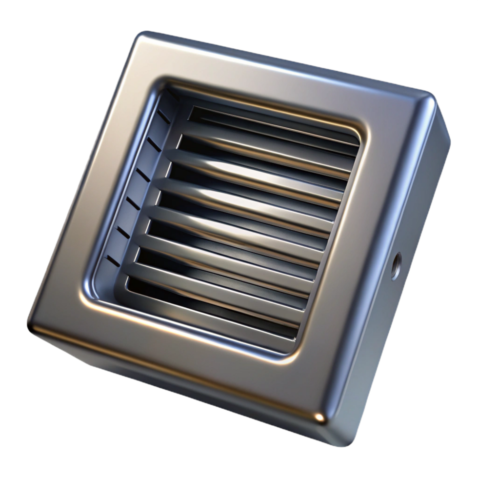 mesmerizing intense elegant Metal ventilation grille, with Transparent Background refined png