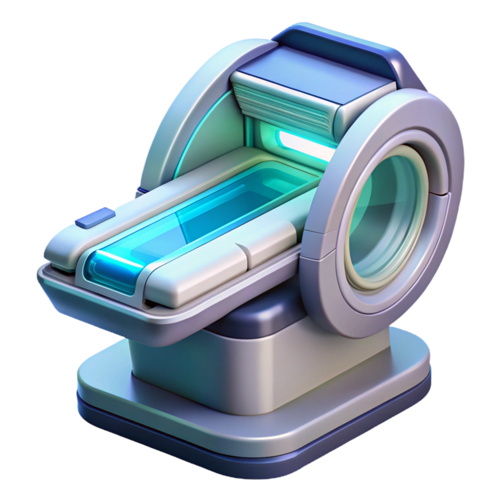 ethereal elegant Hyper-specific, concept art style isolated cutout of a futuristic medical scanner, ultra-detailed with Transparent Background 8K png