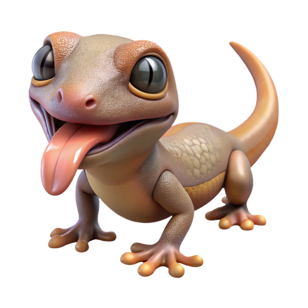 ethereal gorgeous A basking lizard, tongue flicking with Transparent Background handcrafted png