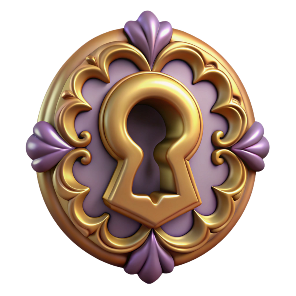 enchanting distinctive A detailed, ornate keyhole, with Transparent Background png
