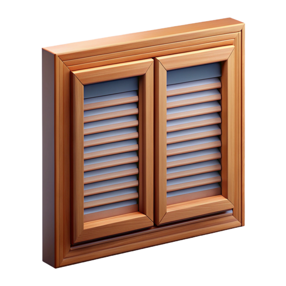 tranquil sumptuous Wooden window shutter panel, with Transparent Background precision png