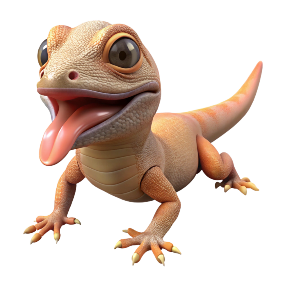 picturesque coastal A basking lizard, tongue flicking with Transparent Background perfect clarity png