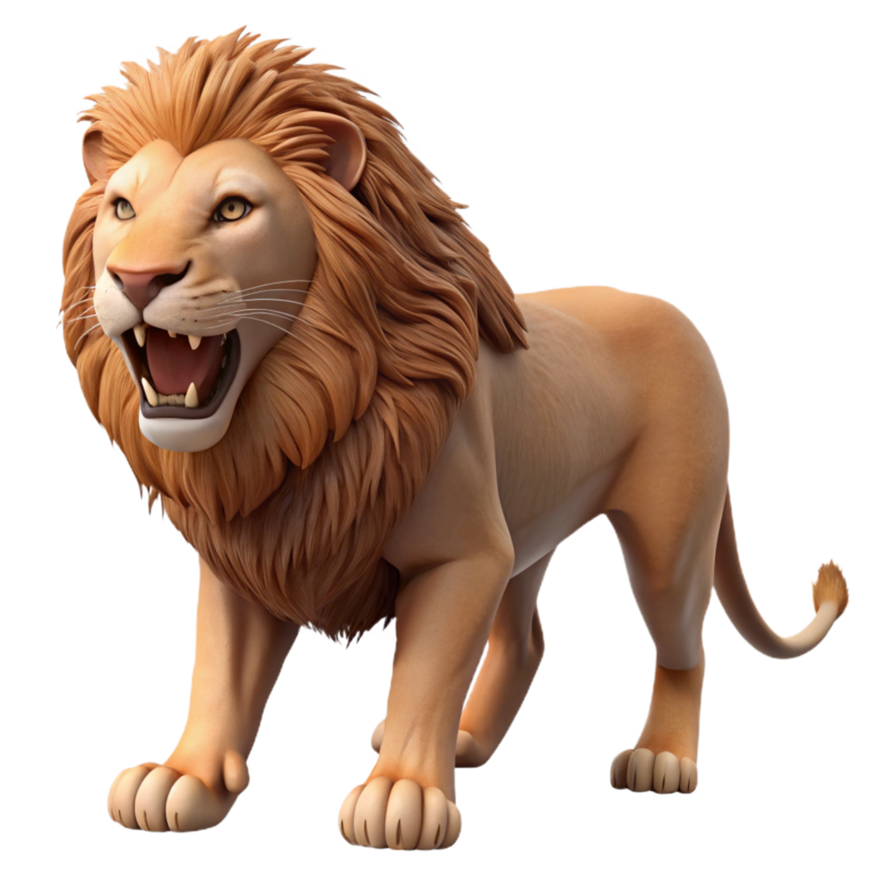 extraordinary standout A roaring African lion with Transparent Background png