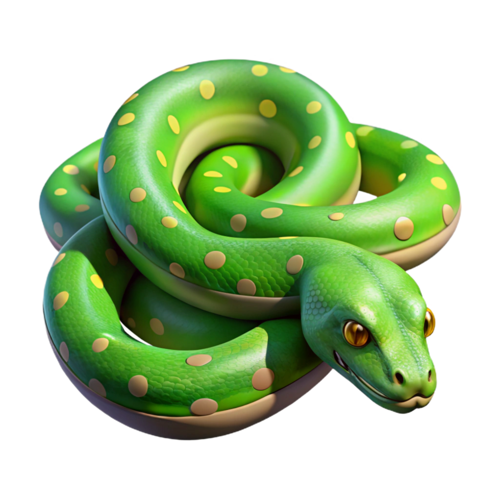 celebrated retro A slithering green tree python with Transparent Background authentic png