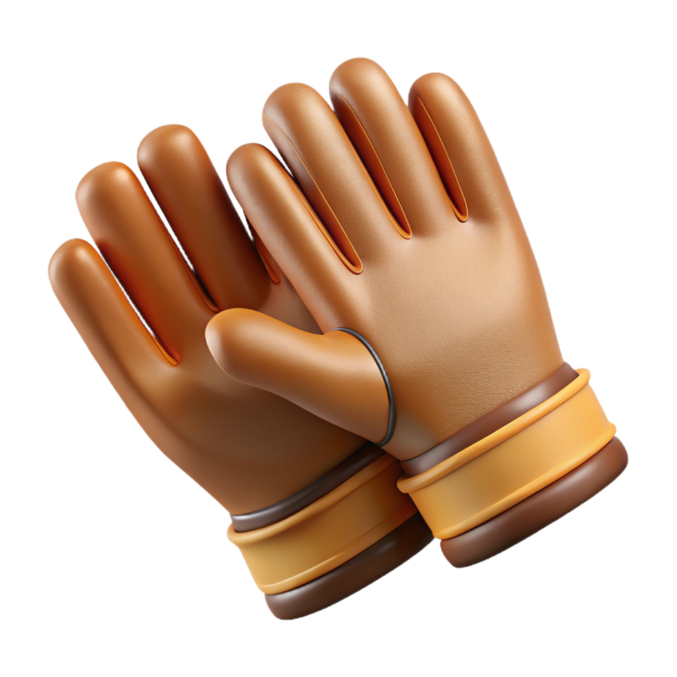 inspired artistic Work gloves leather with Transparent Background handcrafted png