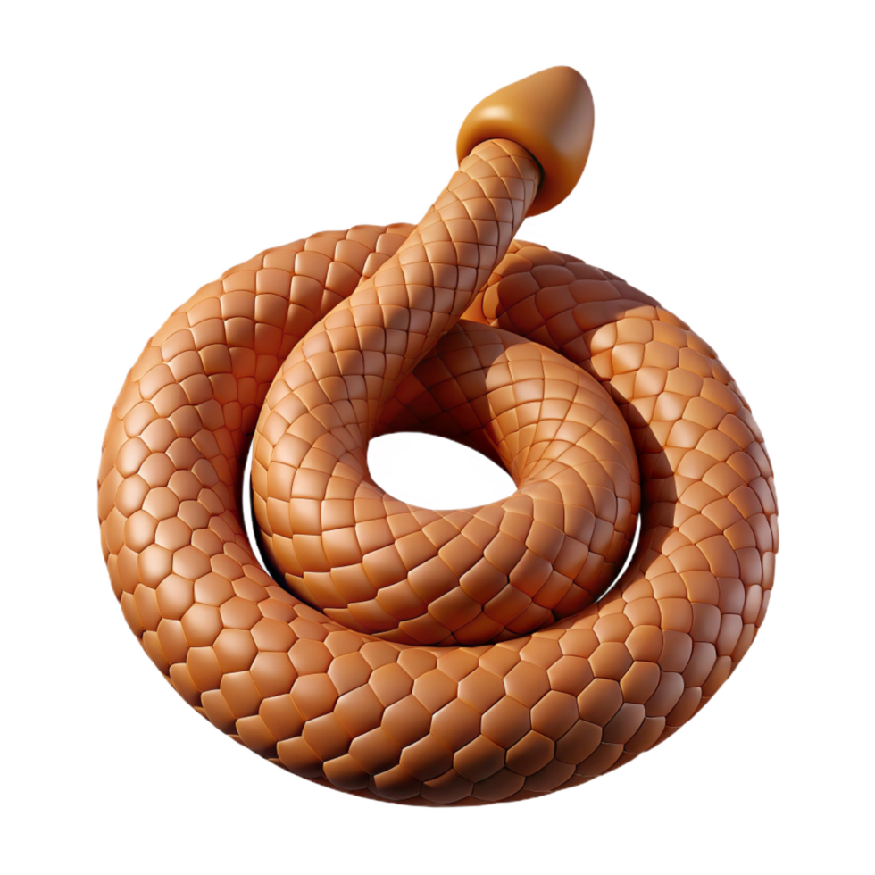 captivating sought-after Isolated cutout, professional render of a single coiled rattlesnake tail with Transparent Background png